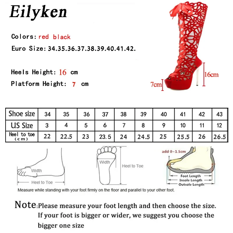 EilyKen Ankle Lace-up Open Toe Flowers Women Boots Sandals Sexy Big Red Wedding Party High Heels Ladies Fashion Shoes - view 6
