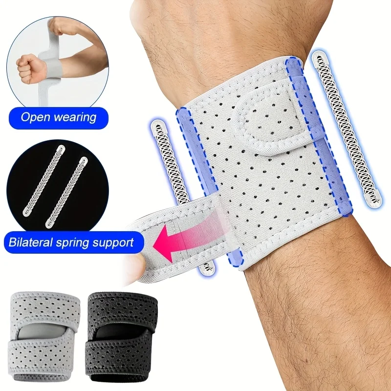 

1pc Adjustable Compression Carpal Tunnel Wrist Brace,Cross Straps, Two Springs, Breathable Comfortable, Pressure Wrapping