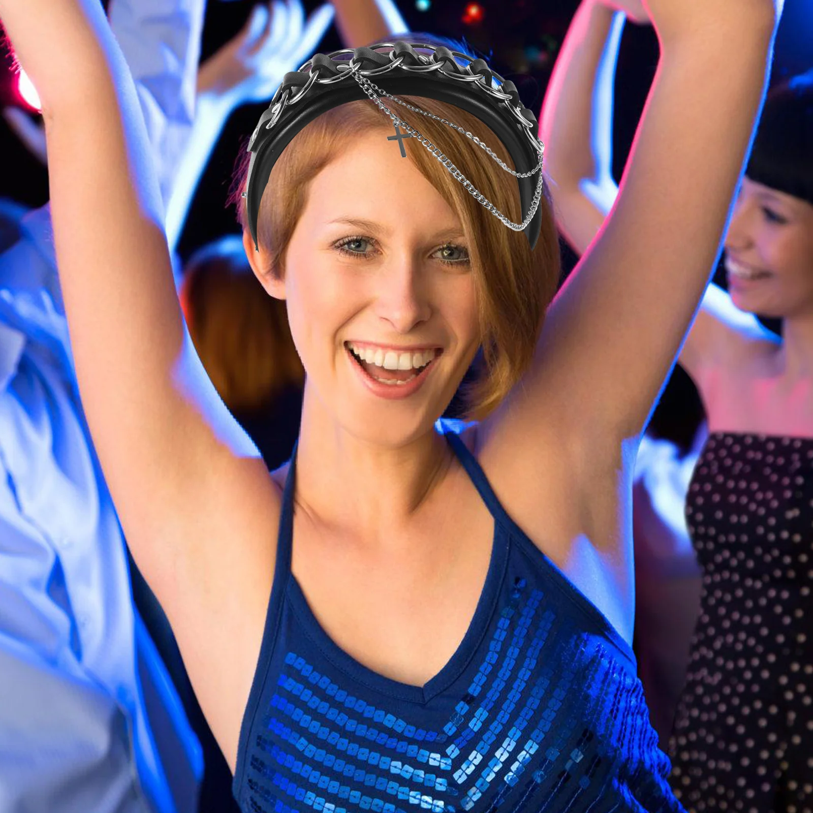 

Готическая повязка на голову в стиле панк, Лолита, готические аксессуары для волос, нескользящая повязка на голову для женщин, готический головной убор, праздничный обруч для волос