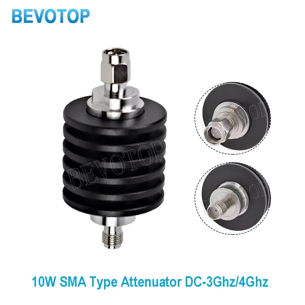 1PCS 10W SMA Type Attenuator DC-3G/4GHZ 1/2/3/5/6/10/15/20/30db/40db/50db SMA RF coaxial Power plug Male to jack Female 50ohm
