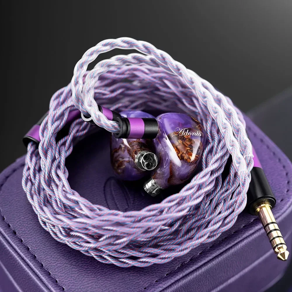 QoA Adonis 1DD + 2BA Hybrid New HiFi auricolari In-Ear Pinecone Resin Shell IEMs 3.5 + 4.4mm Plug 0.78 2pin Cable Kinera Headphone