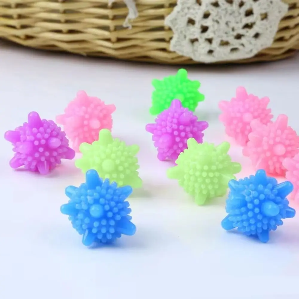 10PCS Reusable Plastic Laundry Balls Solid Friction Cleaning Balls Antitangle Magic Stain Removal Washing Machine