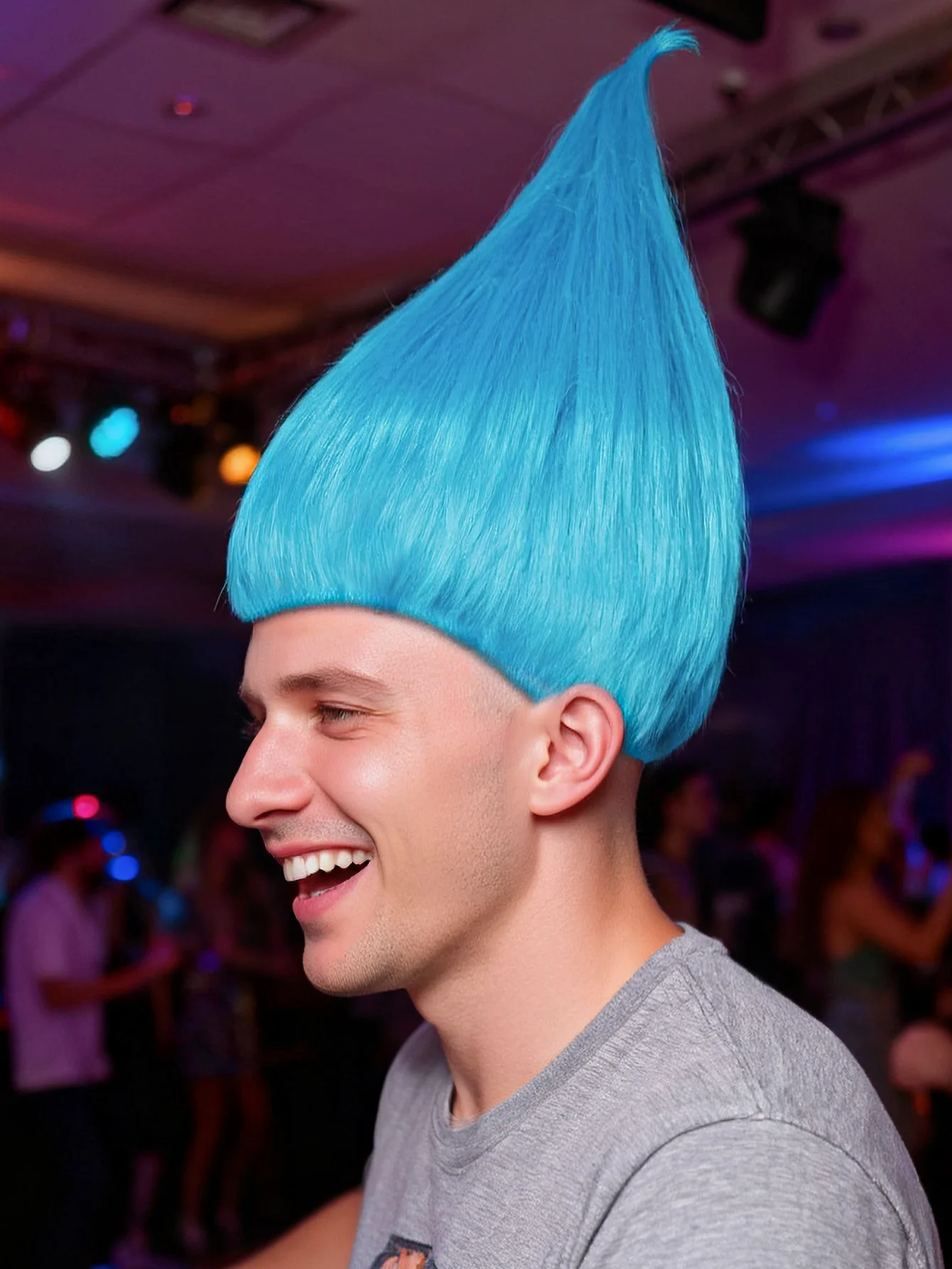 Synthetic Blue Wig for Halloween Party, Funny Cosplay Wig for Adult Men & Women, for Halloween, Themed Parties, Carnival