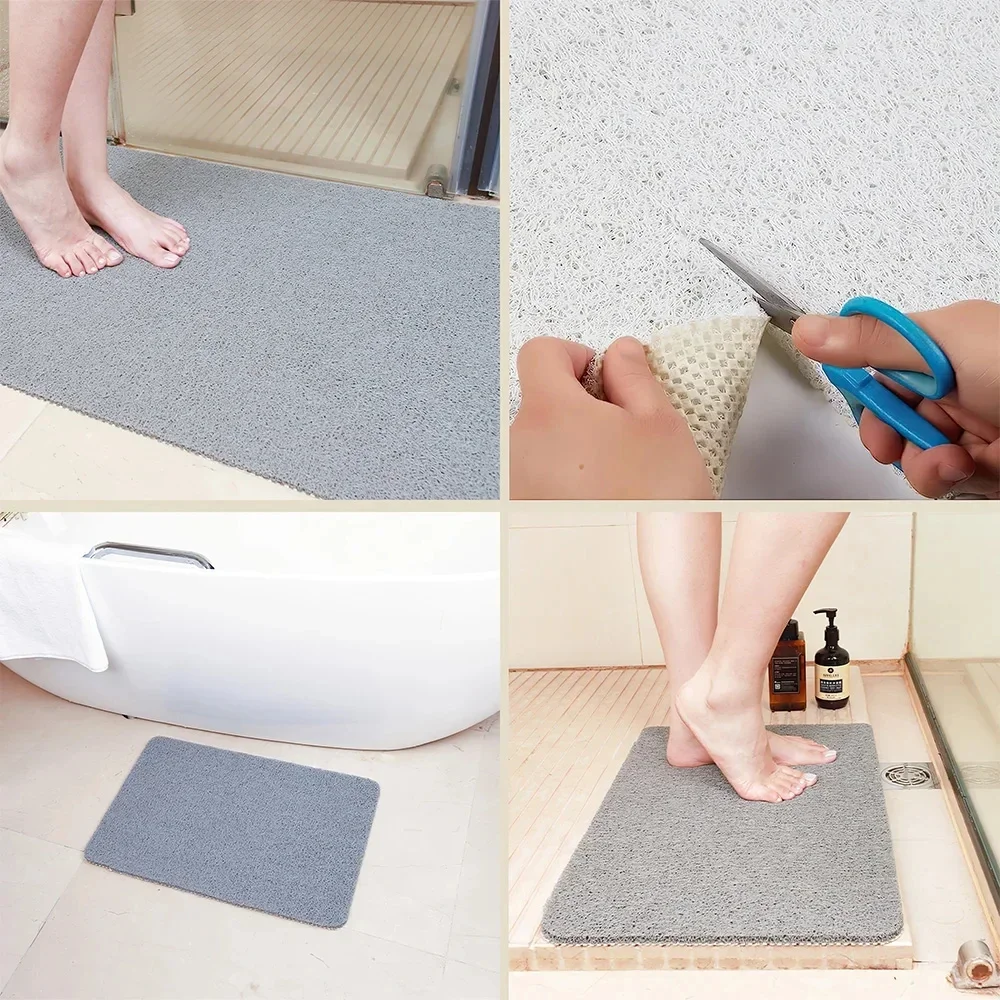 Image 7: Tapis de douche/baignoire antidérapant et confortable en PVC, 1 pièce, pour zones humides, accessoires de salle de bain