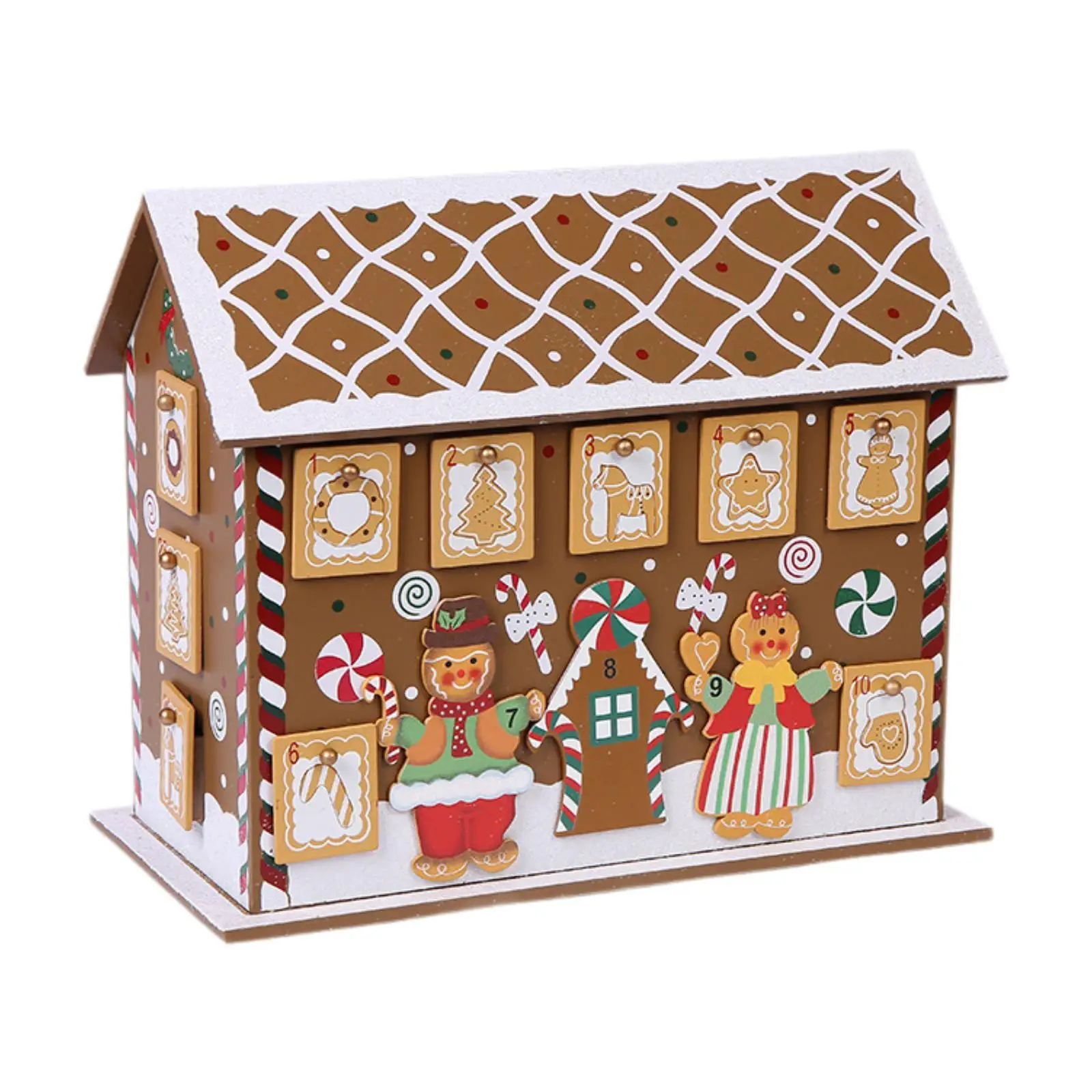 

Wooden Advent Calendar 2024 Home Decor Gingerbread House Advent Calendar for Party Favors Bedroom Living Room Bookshelf Desktop