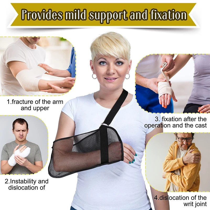 Adjustable and Breathable Arm Sling – Universal Shoulder, Wrist, Elbow, and Forearm Immobilization Support Brace
