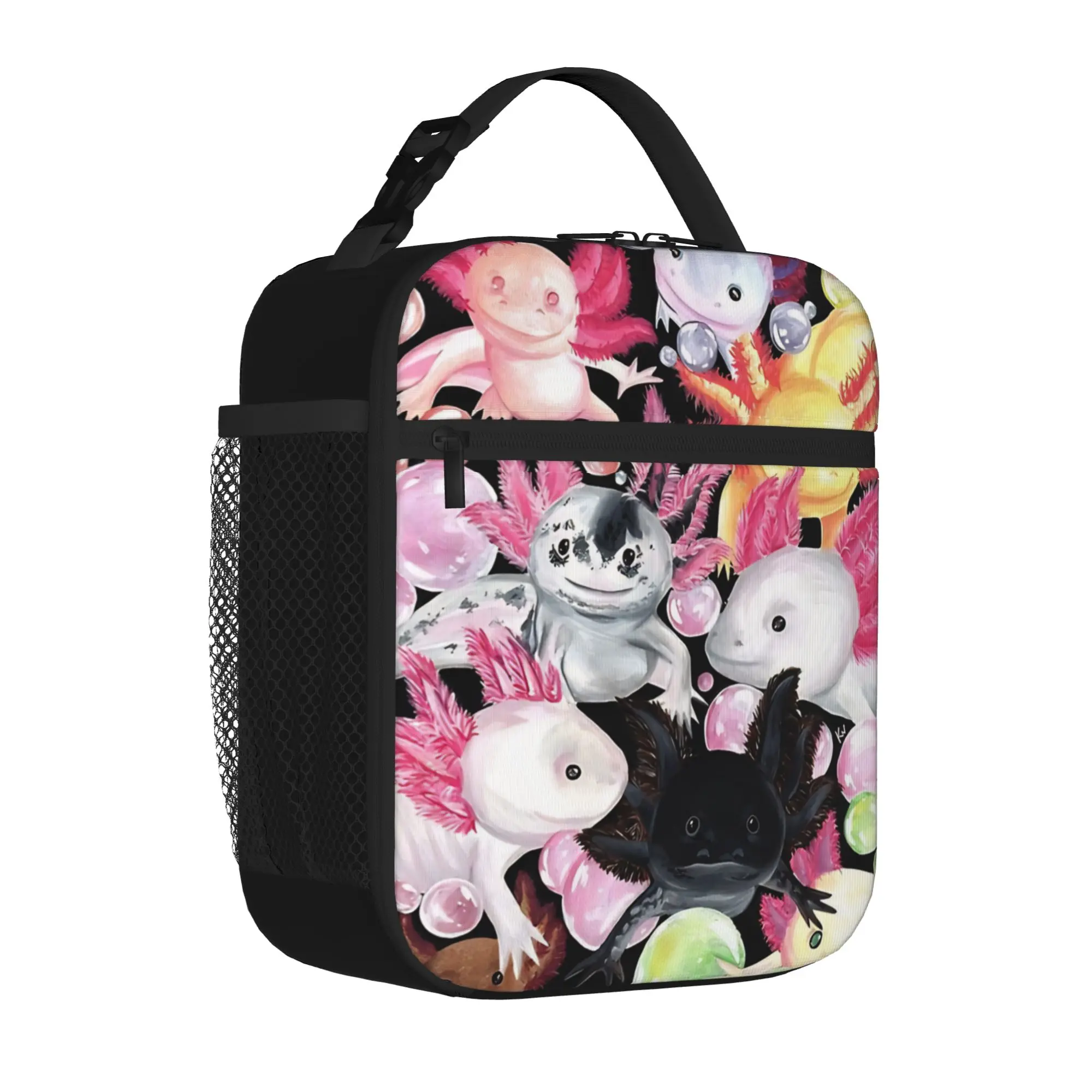 1 Piece Portable Lunch Container The Axolotls Zipper Closure Durable Pocket Axolotls For Lunch Box Bag