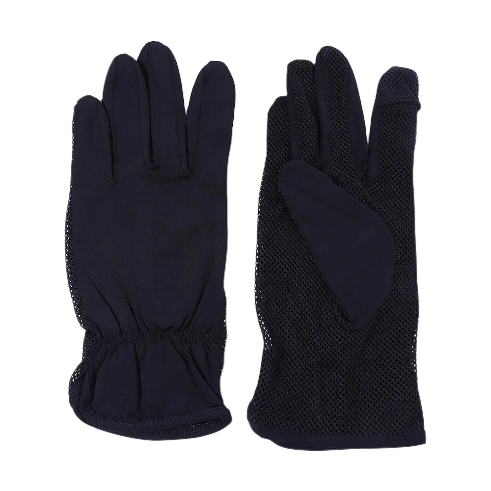 

Thin Fashion Ice Silk Breathable Anti-UV UPF 50+ Driving Gloves Touch Screen Mittens Sunscreen Gloves