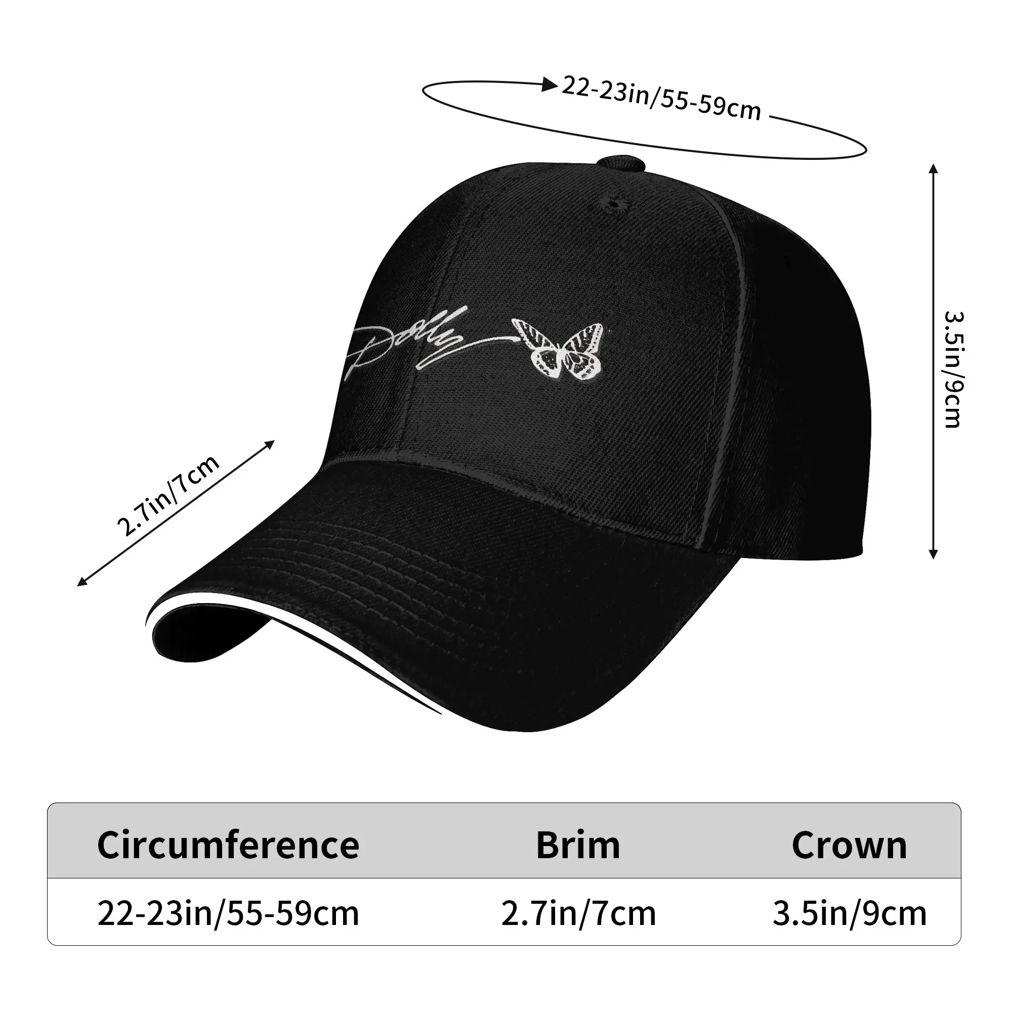 Dolly Parton Butterfly Signature Sun Baseball Cap Summer Female Male  Sunscreen Fashion Running Hippie Baseball Caps