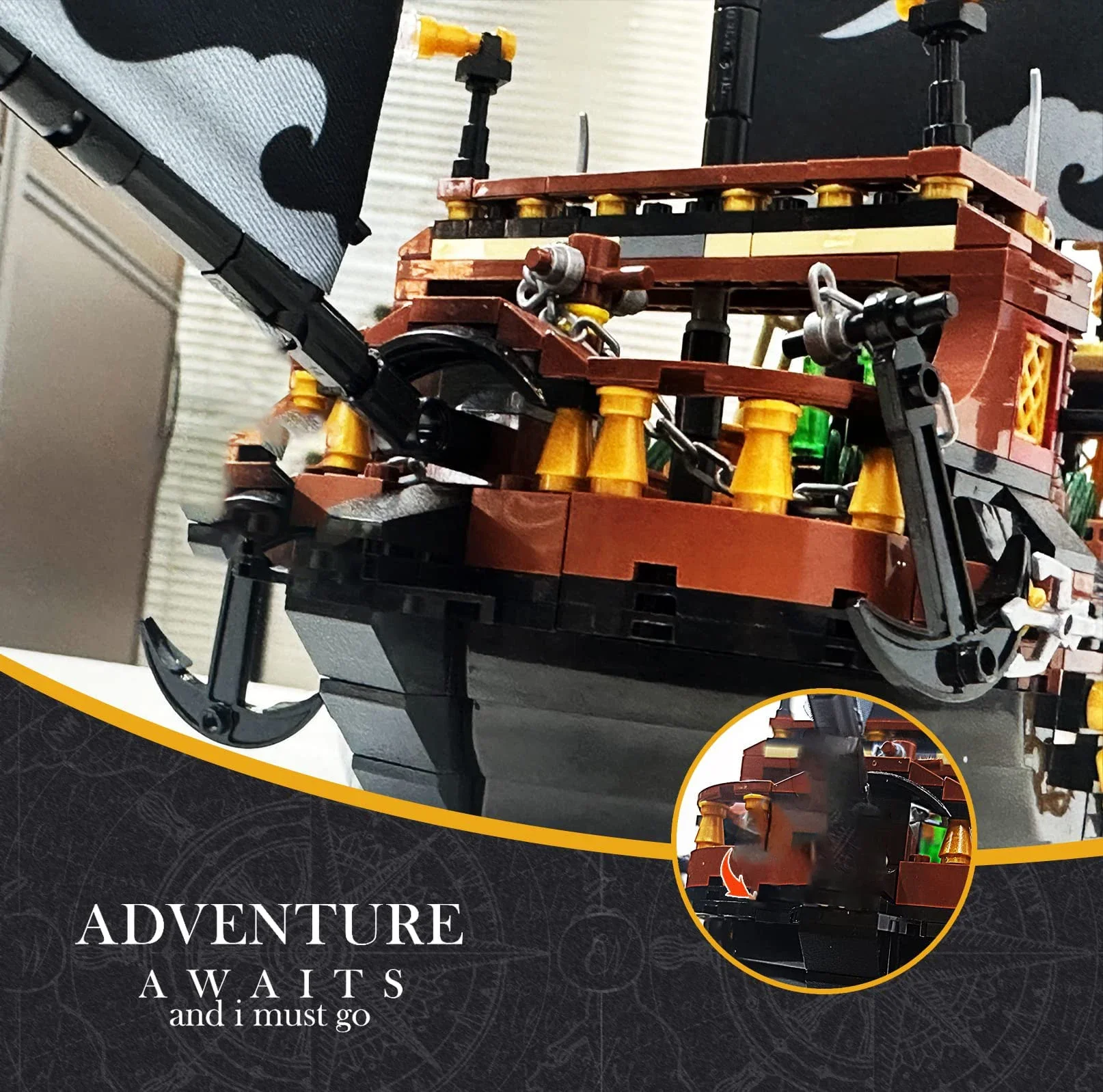 1328STK DIY Piratenschip Bouwstenen Bakstenen Montage Avontuur Model Speelgoed Educatief Speelgoed voor kinderen Set Verjaardagscadeautjes