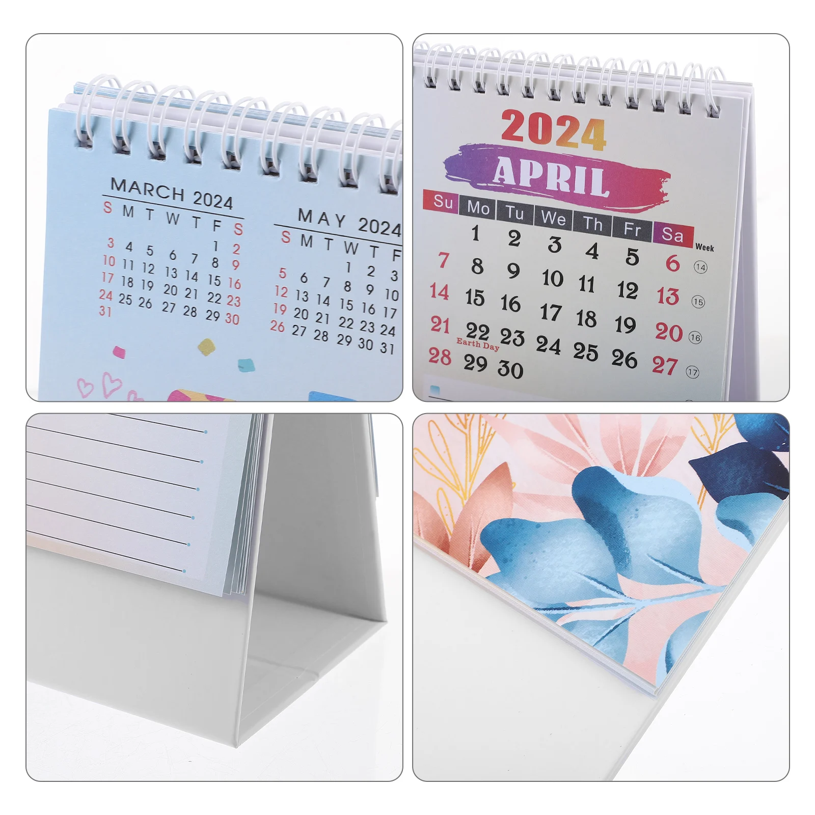 

2024 Desktop Tabletop Calendar Thick Paper Office Home Decor Modern Standing Desk Monthly Planner 2023-2024 Office