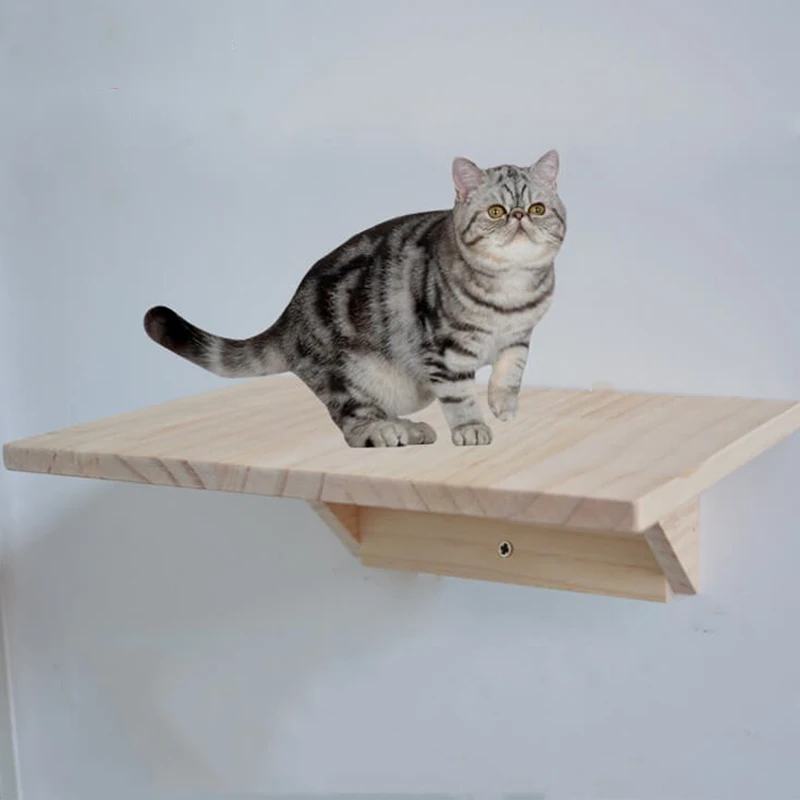 Cat Tree Cat Climbing Frame Stratch Board Wood Cat Jumping Platform DIY Pet Furniture Kitten Springboard Wall Mounted Cat Toy