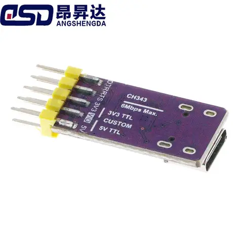 1PCS CH343P USB To Serial Port Module 6Mbps 5V3.3V TTL UART CH343 Debugging Burning Downloading Type-C Switch Instead CH340