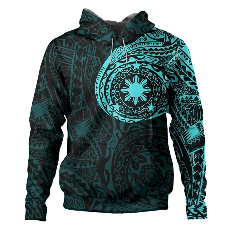 

Men's Fashion Autumn Sweatshirt Polynesian Tattoo Lapup Sun Tribe 3D Printed Hoodie Neutral Street Casual Sports Hoodie Z0074