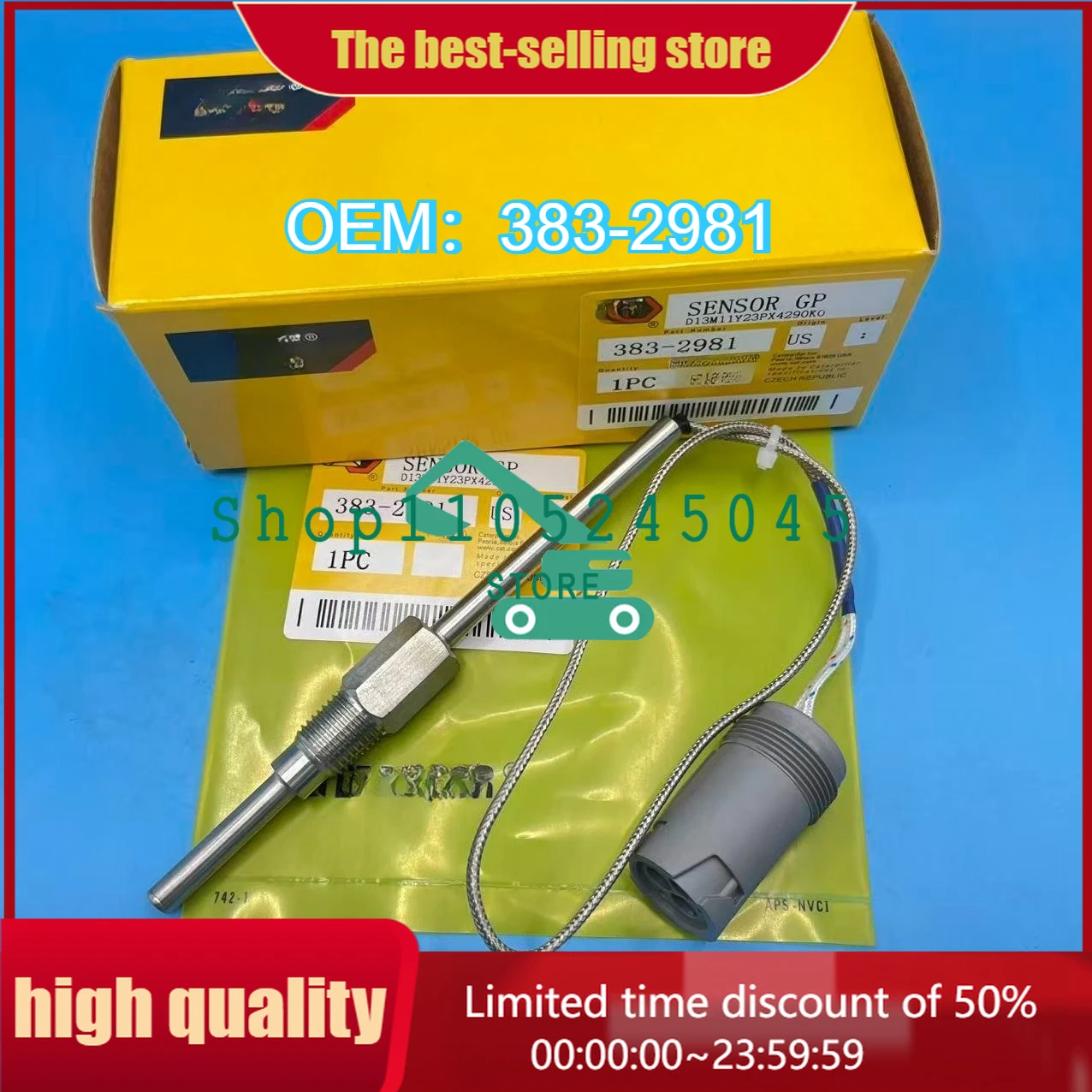 383-2981 Water temperature sensor Water temperature sensor plug for C9 engine G3512 G3520