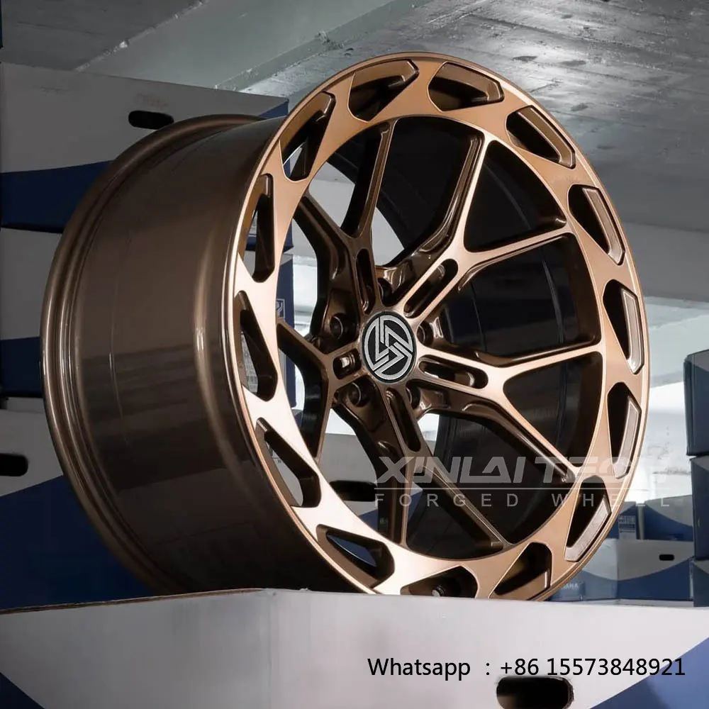 Custom Monoblock Forged Wheels 19-21 Inch Glossy Bronze Side Undercut 5 Spoke Rims 5x112 Fit for  RS5 S5 B9