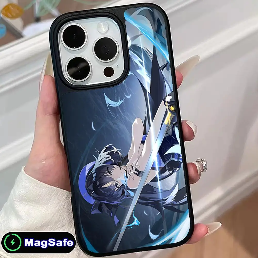 

Чехол Wuthering Waves Yangyang для iPhone 17 16 15 14 13 12 11 Air Pro Max Plus Magsafe, матовый, цветной