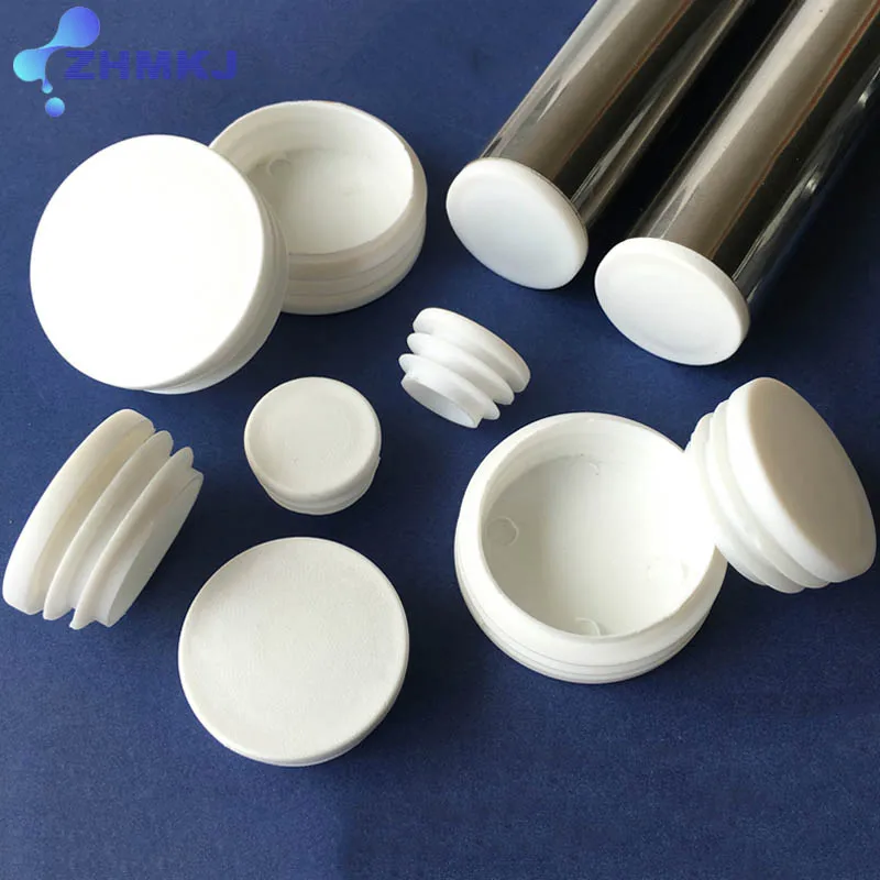 Plastic Furniture Leg Plug White Round Steel Pipe Tube Blanking End Caps Insert Plugs Decorative Dust Cover Diameter 13mm~100mm