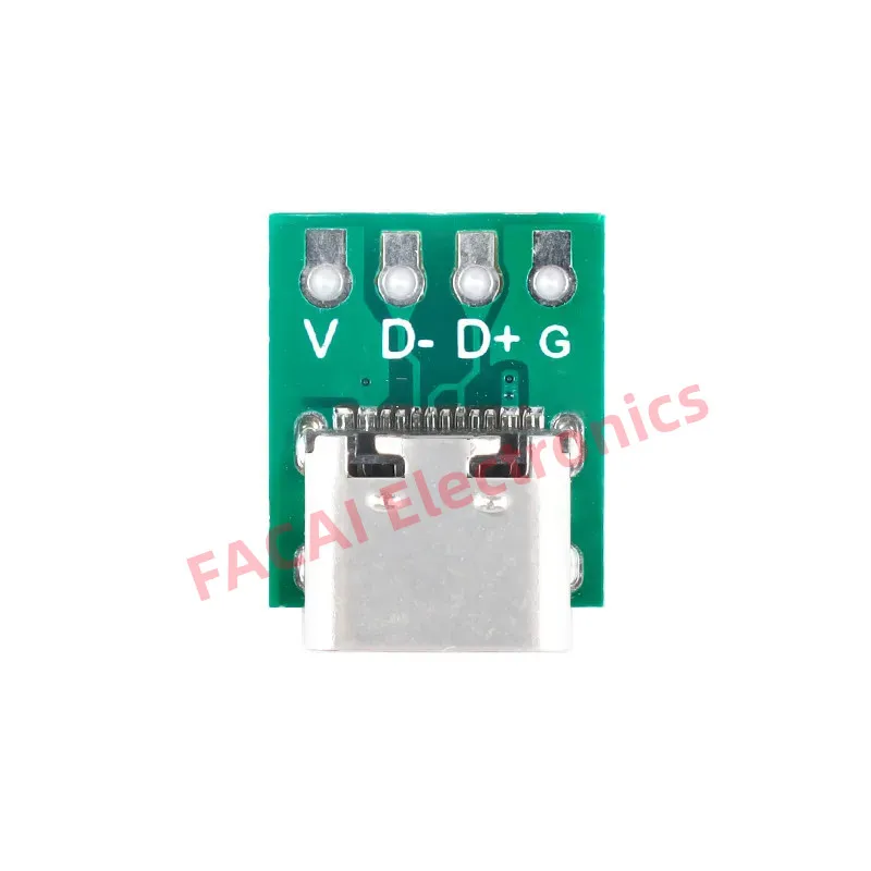 Tipo C Conector para Dados Wire Cable Transfer, Adapter Test, PCB Board, Plate Socket, Tipo C, Tipo C, Tipo 3.1, 16 Pin, 5Pcs