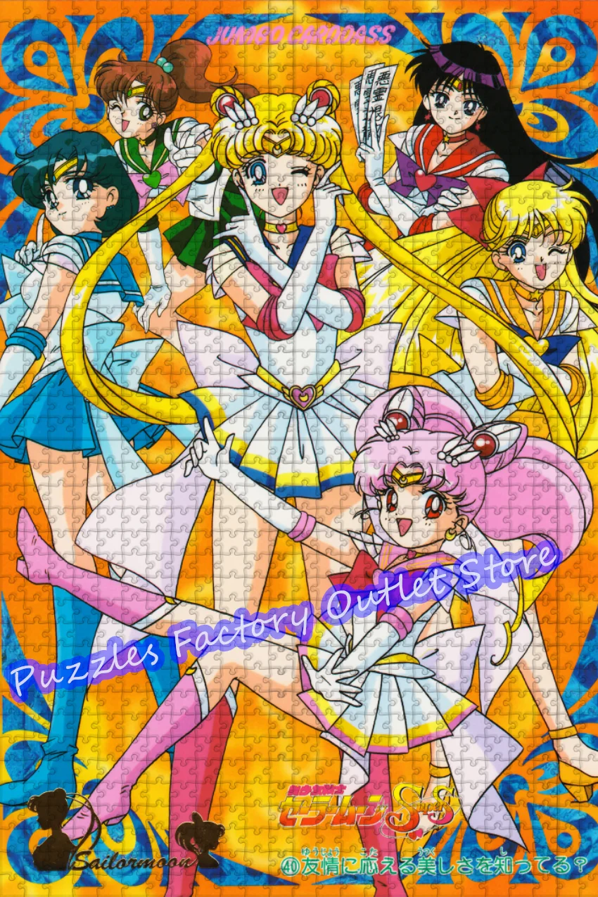 Przyjaźń Sailor Moon! Puzzle 300/500/1000 sztuk piękno nadruk kreskówkowy puzzle dla dzieci intelektualna gra zabawki