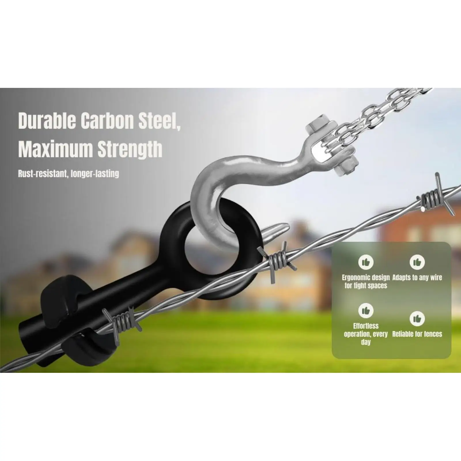 Garden Fence Barbed Wire Puller Carbon Steel Wire Stretcher Tightener for Yard Flowerbed Agricultural Use