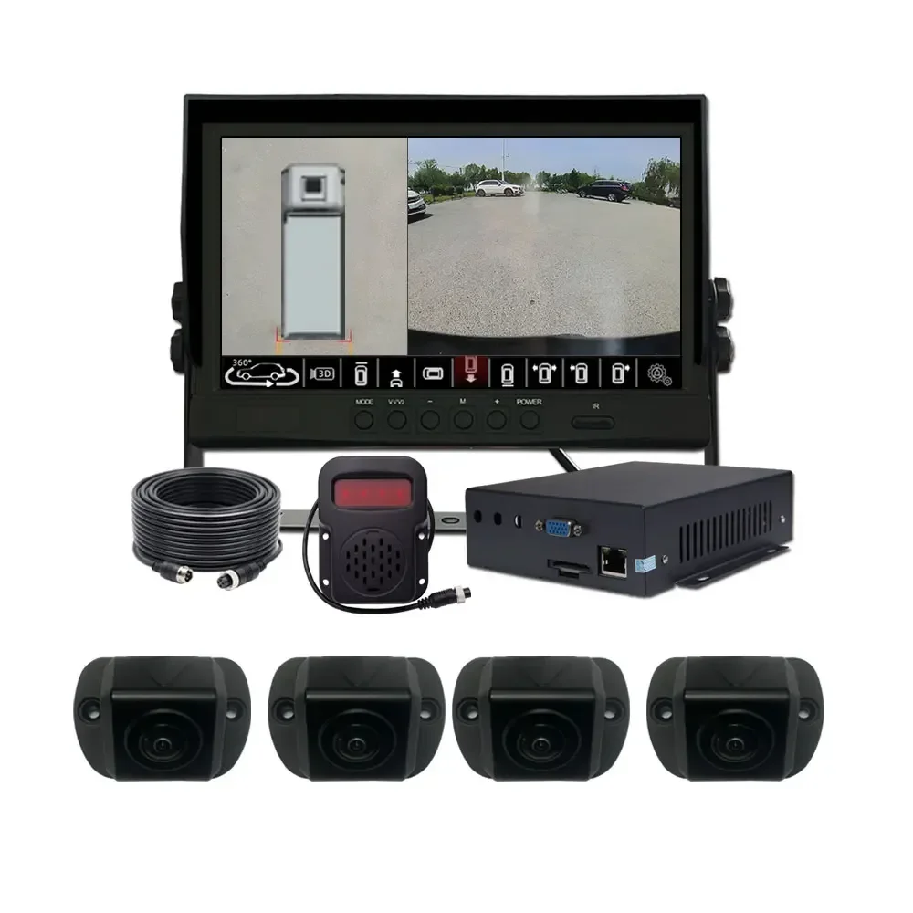 3d 360 Panoramic Surround View Camera System For Coach Or Bus With 10.1'' 1024x600 Hd Ips Panel 720p Ahd Monitor