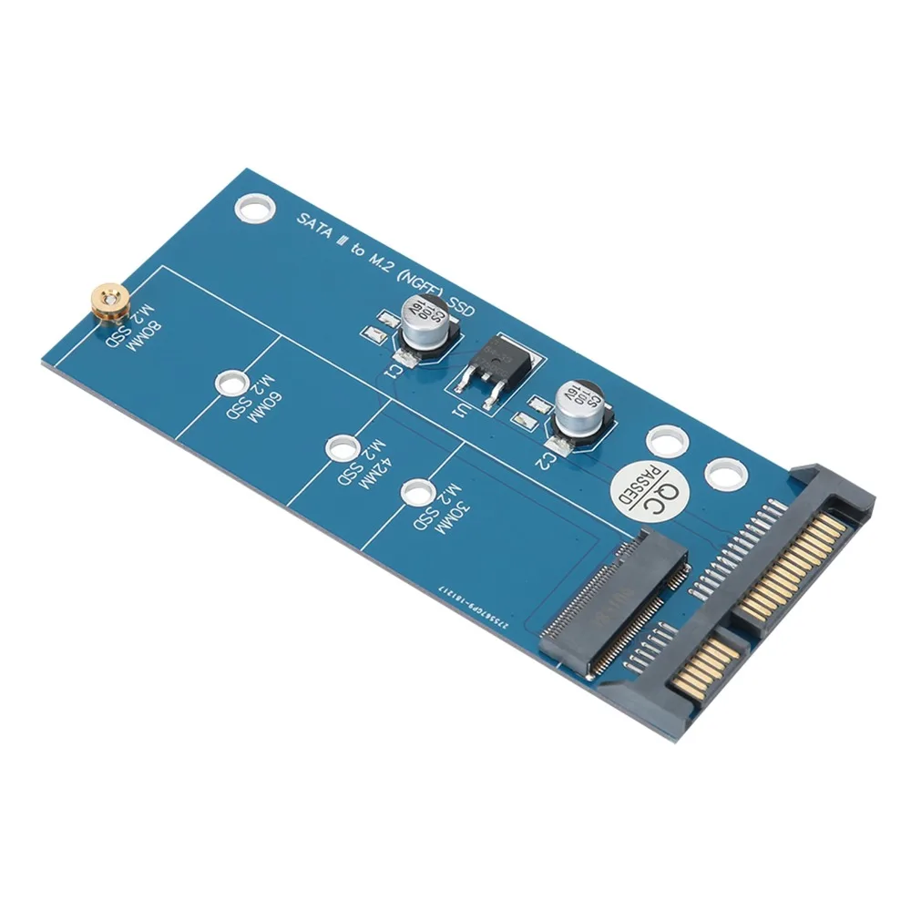 Blue Board NGFF M.2 To SATAs Adapter 7+5 Pin No Driver Installation NGFF To SATAIII Adapter M.2 To SATAs Converter Card PC Build
