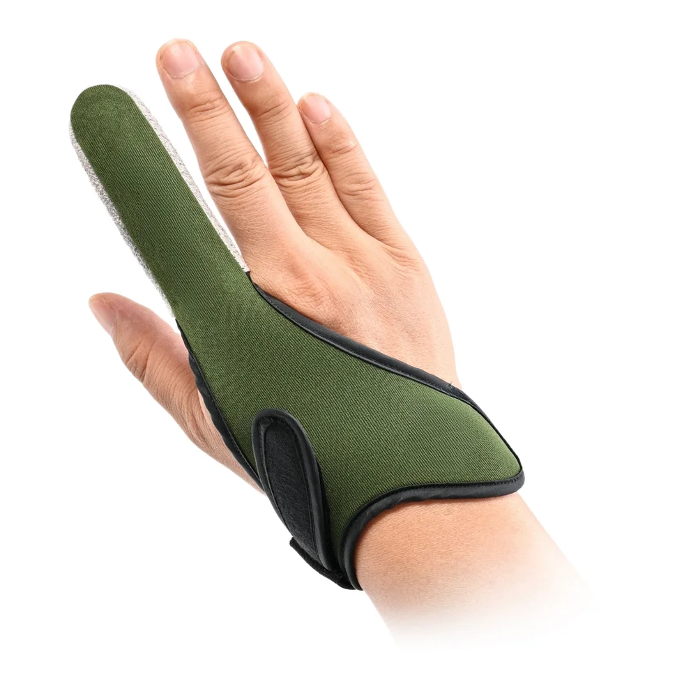 For fishing Casting Finger Guard with Leather Trim Cloth Body Adjustable Strap and Ergonomic Design for Consistent Rod Control