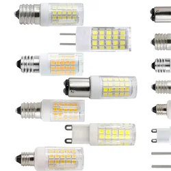 Dimmable LED Corn Light Bulbs G4 G8 GY6.35 G9 E14 E17 E11 E12 BA15D 64Led 7W Lamp Replace 50W Halogen Light for Home 110V 220V