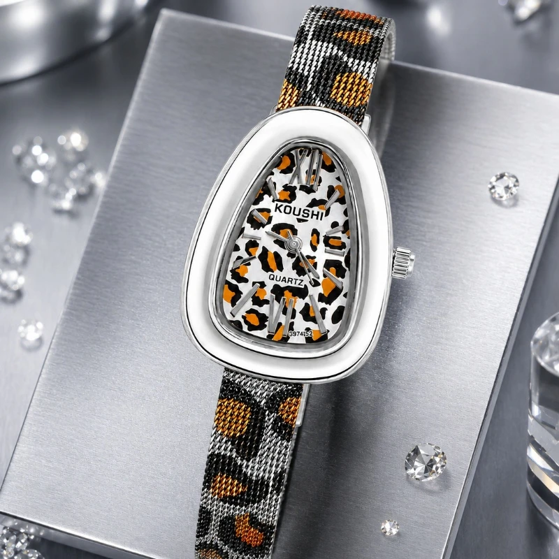 Fashion Women's Wristwatch New Unique Snake Dial Leopard Bracelet Watch Luxury Elegant Ladies Quartz Watches reloj para mujer