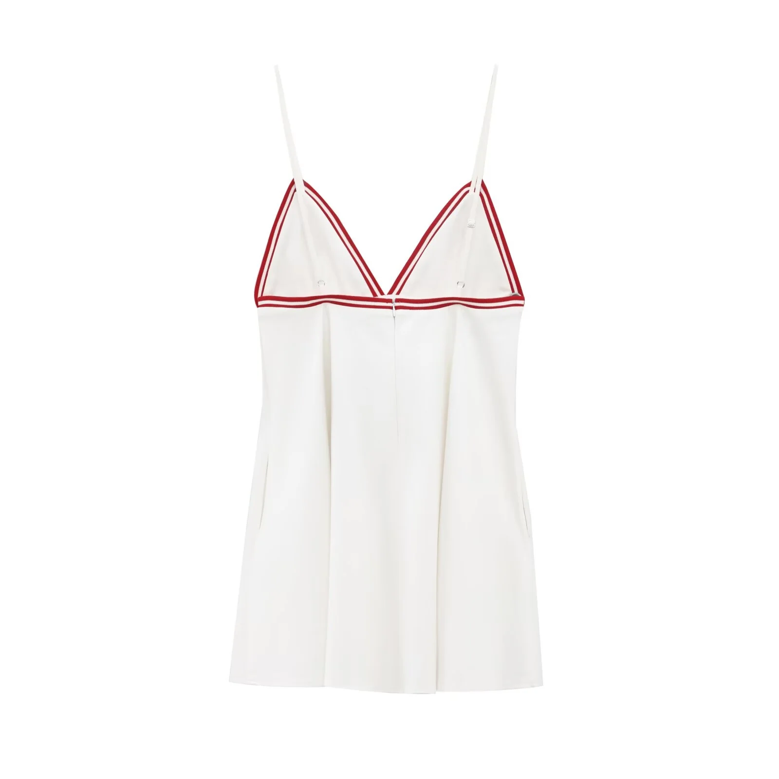 ZBZA primavera nuevo diseño de moda para mujer bloque de Color vestido corto acanalado falda acampanada de cintura alta vesti...