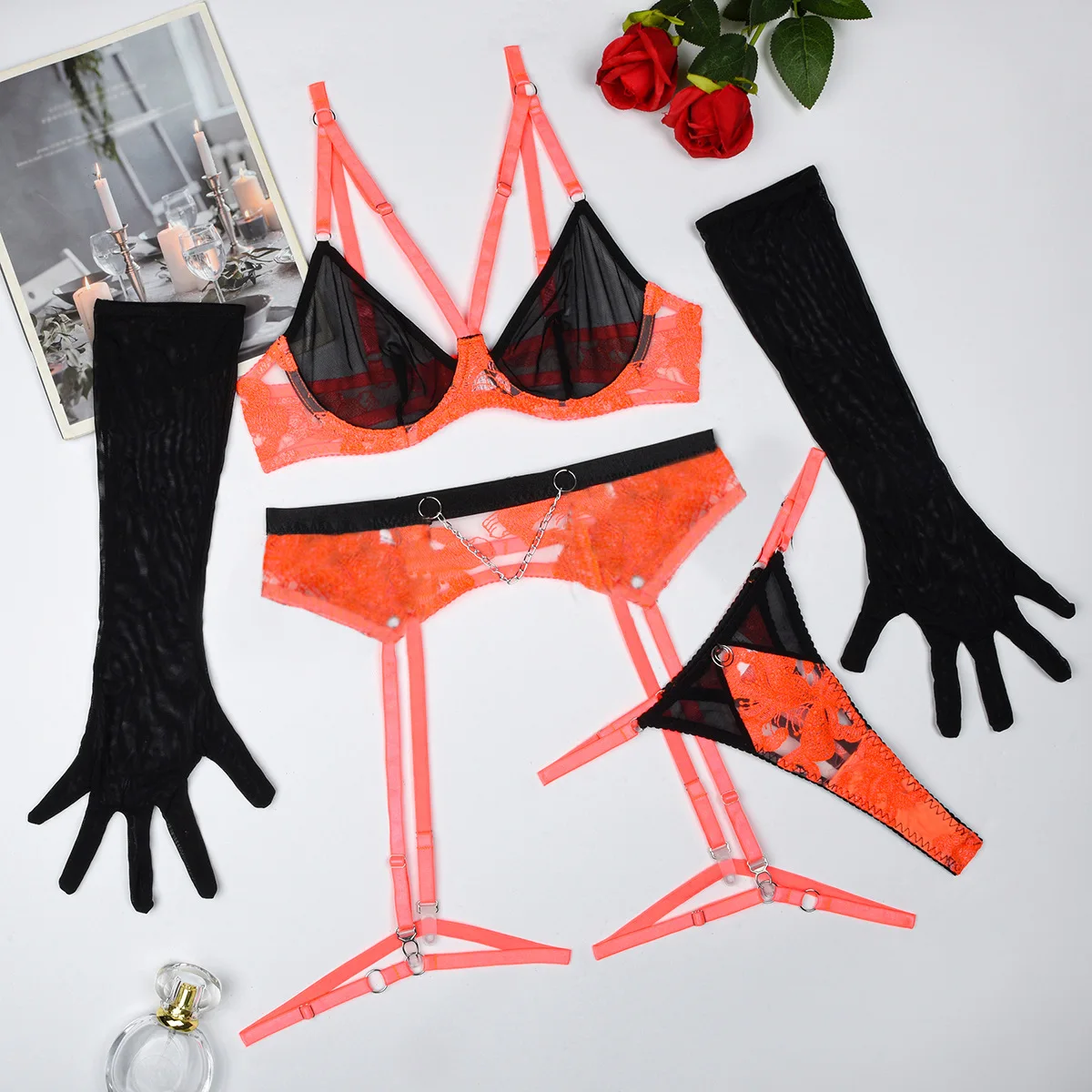 

Women Sexy See Through Exotic Set Hollow Out Thin Lingerie Set Ladies Perspective Underwear Micro Bikini Thong Costumes