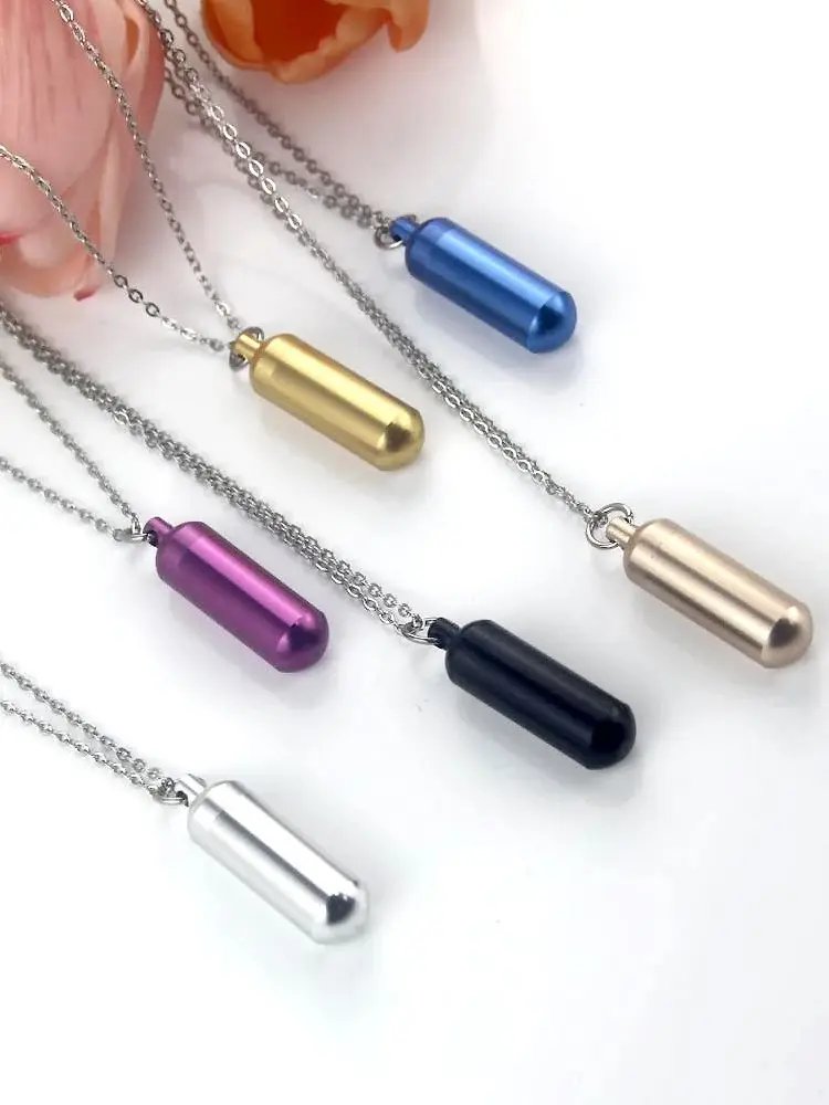 Bijoux de crémation cylindriques polychromes, collier de cendres, pendentif souvenir de cendres, bijoux commémoratifs, colliers pour cendres pour hommes