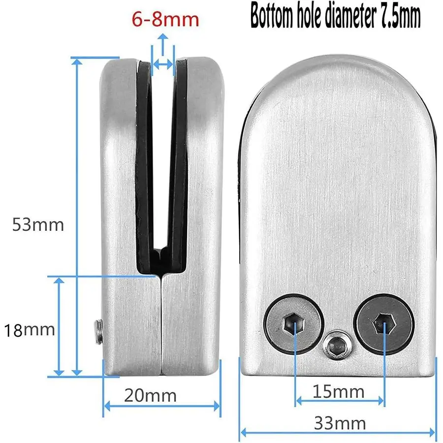 24 STUKS Verstelbare Rvs Glasklem 304 Ronde Glazen Beugel Clips voor Balustrade Trap Leuning 1 45 16 Inch