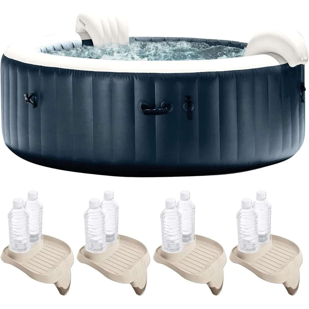 

Outdoor Hot Tub with 4 Pack Cup Holder and Tray Hots Tubs Accessory, Portable Inflatable Hot Tub Bubble Jet Spa