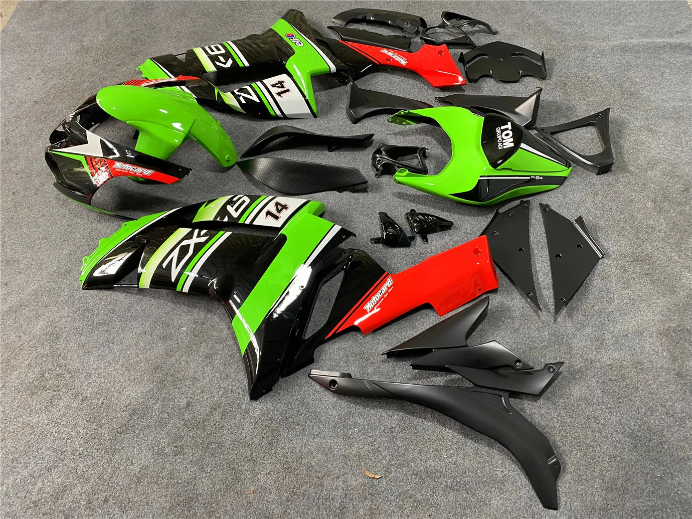 Motorcycle Fairing Kit Suitable for Kawasaki ZX-6R 07-08 636 2007 2008 Body Deflector hood Black Green Red