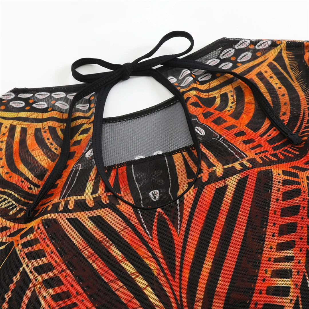 S - XXL 3-teiliges Set, neues, bedrucktes, langärmeliges Badeanzug-Set mit Hose, Sarong, Damen-Badebekleidung, einteiliger Badeanzug, Damen-Badeanzug, Badeanzug V7180 – Detail 38