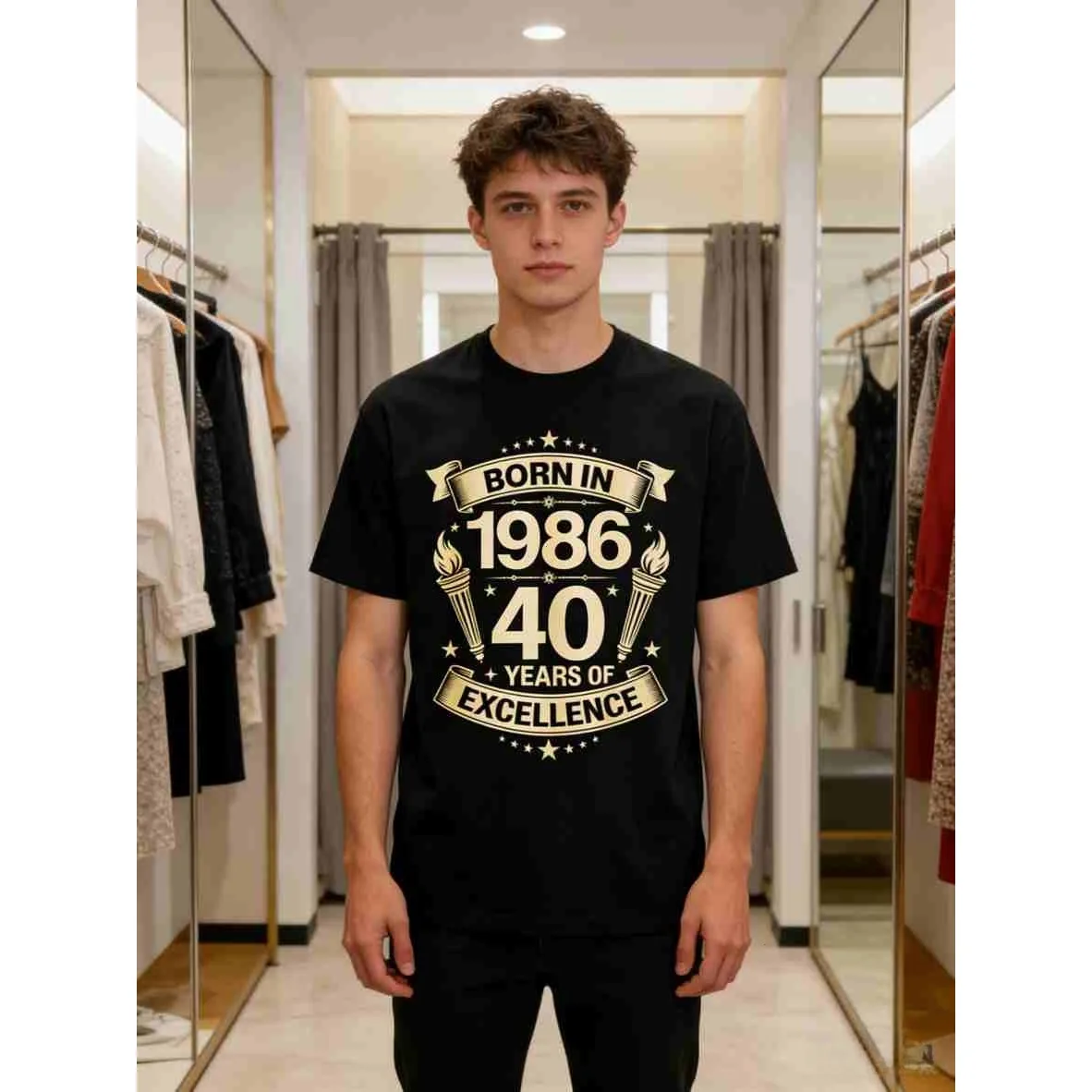 

Birthday 40th t-shirt Gift 40 Years Of Being Awesome Born in 1986 Harajuku Short Sleeve T-Shirt 100% Cotton Graphics Tops