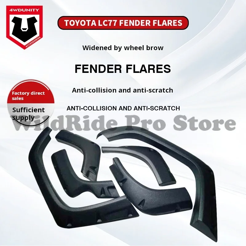 For Toyota Land Cruiser LC77 Heavy-Duty Textured ABS Fender Flares | Reinforced Off-Road Wheel Arch Extensions