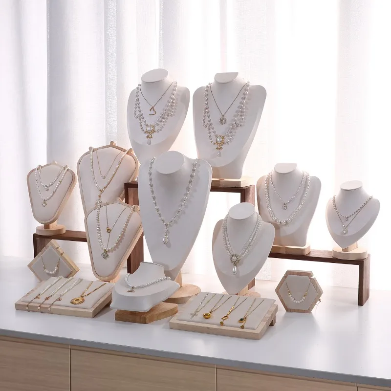 Necklace Mannequin Bust Display Stand Desktop Jewelry Holder For Booth Shop Counter Showcase Photography Props