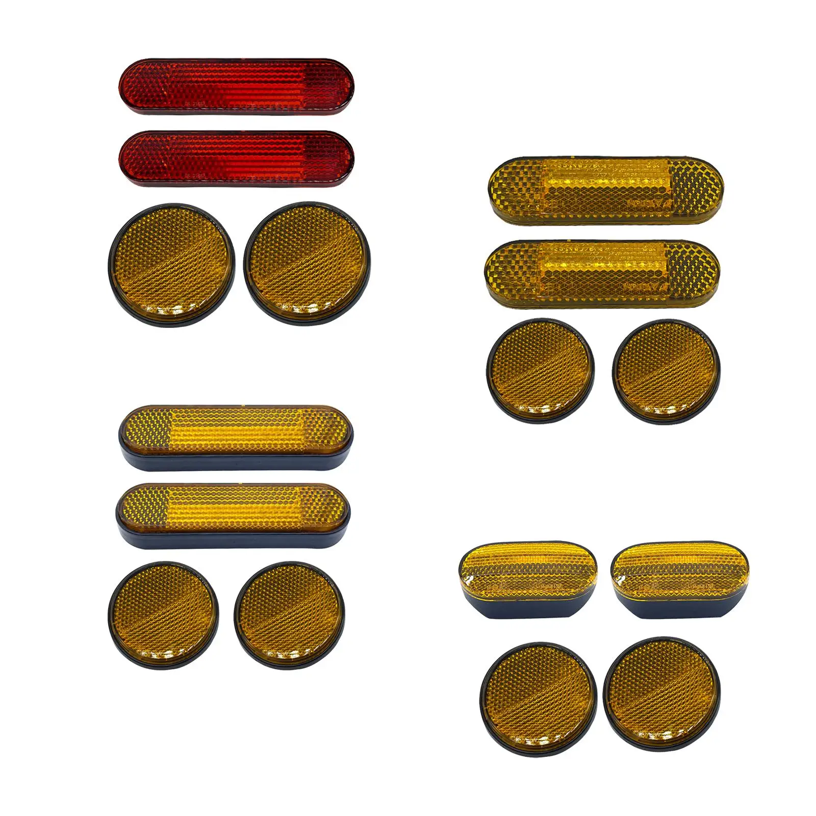 

4Pcs Motorcycle Night Reflector Easy to Install Repair Parts Reflective Warning Reflector for Bike Boat Car Motorbike Truck