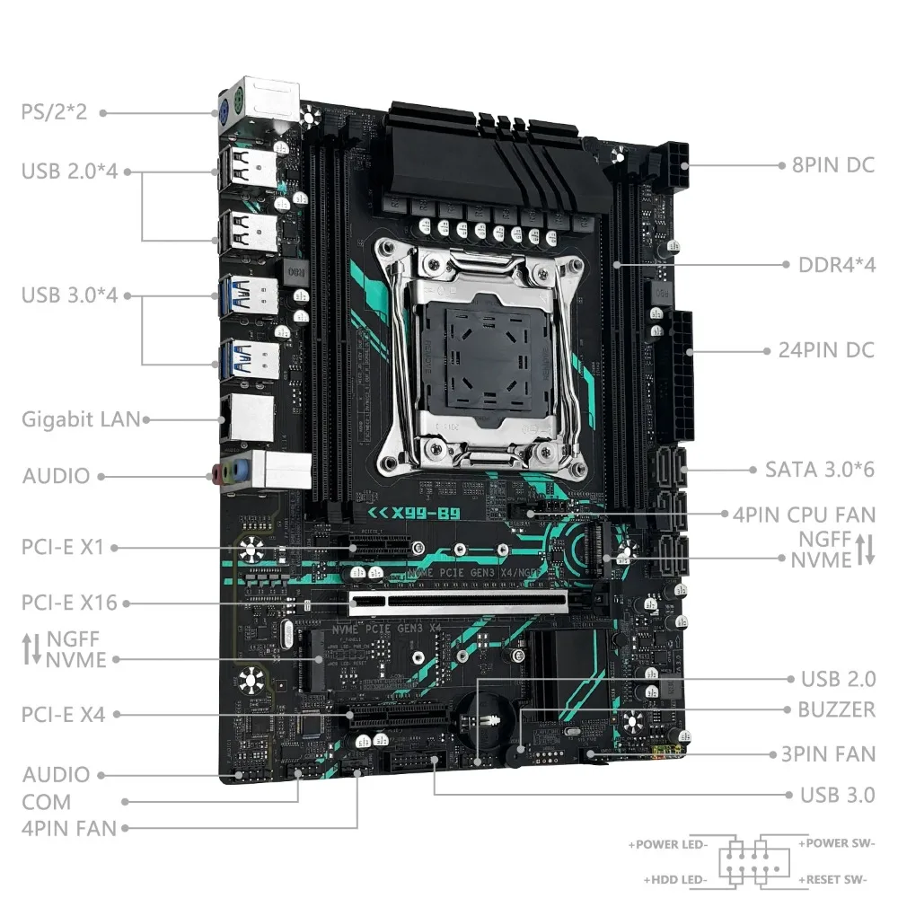 B9 X99 MACHINIST  Motherboard  LGA 2011-3 Xeon E5 2682 V4 Processor CPU combo And 16GB DDR4 RAM kit USB3.0