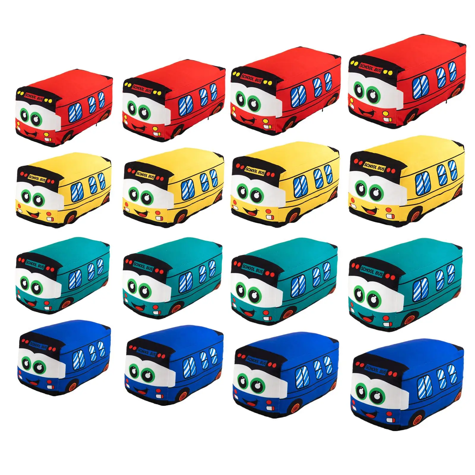 Soft Plush School Bus Party Favors Kids Gifts Cuddly Decorative Home Decor Photo Props Cushion for Travel Bedroom Sofa Study Car