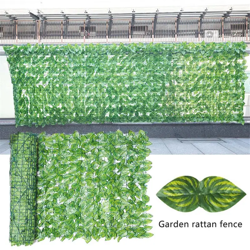 Artificial Leaf Fence Net Garden Privacy Screen Rattan Fence Ivy Screening Rolls for Wedding Backgroud Garden Fence Decoration