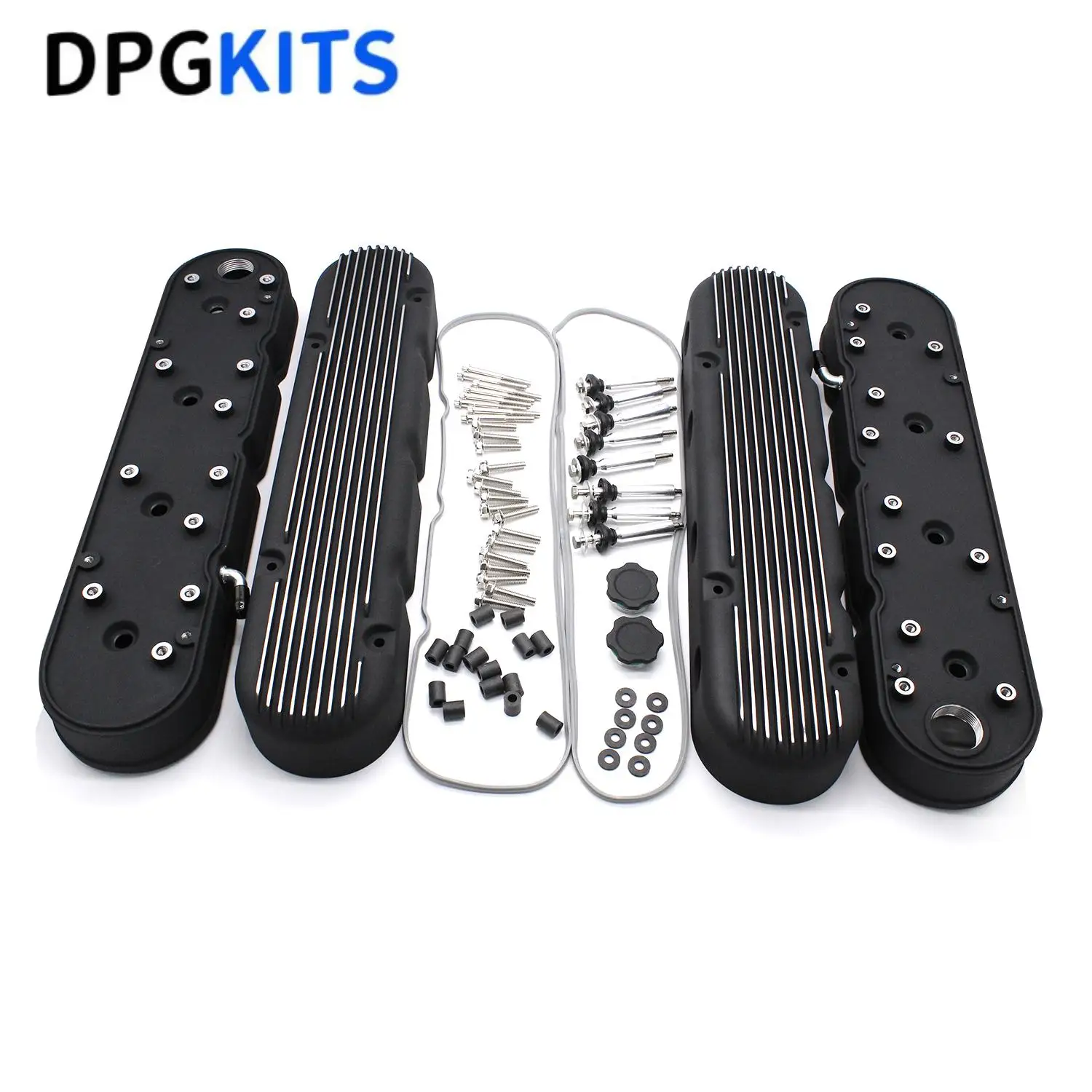 241-181 2pcs Finned Coil Aluminum Valve Cover for Chevrolet LS1 LS2 LS3 LS6 LS7 Engines Small Block V8 GEN. III/IV