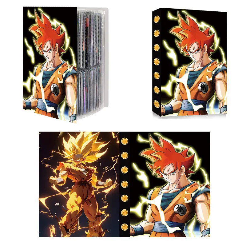 Álbum de cartas de Dragon Ball, carpeta de cartas de mapa, cuaderno, colección de tarjetas de juego, juguete de regalo, Son Goku, Son Gohan, Vegeta