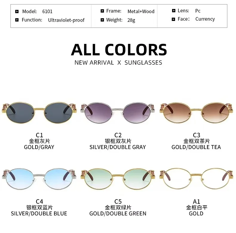 Neue Ankunft Männer Frauen Punk Sonnenbrille Unisex Mode Sonnenbrille Oval Brillen Shades Runde Sonnenbrille ﻿ Runde Sonnenbrille – Detail 7