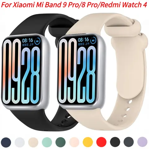 Cinturino sportivo in silicone per Xiaomi Mi Band 9 Pro Bracciale cinturino Correa per Xiaomi Redmi Watch 4/Mi Band 8 Pro Accessori per cintura