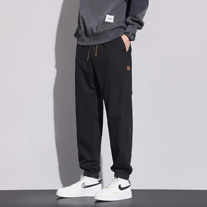 Men's Pants Korea Fashion Loose Drawstring Elastic Waist Loose Harlan Jogger Casual Trousers Cargo Sweatpants Plus Size 4XL