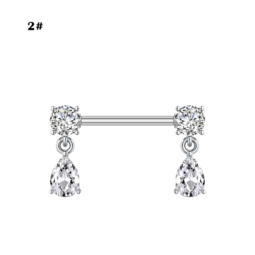 Stainless steel heart-shaped letter bell, milk ring, fashionable and sexy puncture and perforation jewelry